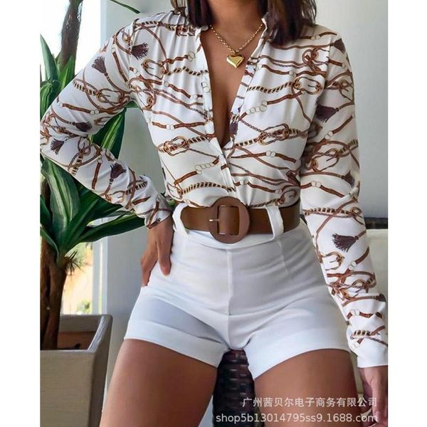 women's blouses & shirts wepbel women skinny chain print blouse ladies elegant long sleeve slim fit shirt top, White
women's blouses & shirts wepbel women skinny chain print blouse ladies elegant long sleeve slim fit shirt top, White