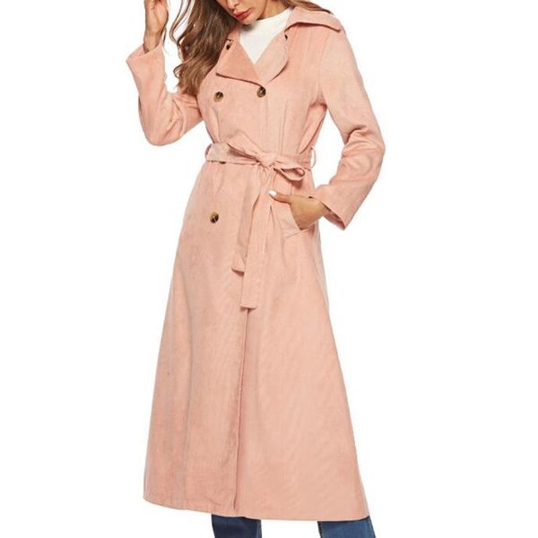 women's trench coats pink corduroy windbreaker jacket with lapel button double-breasted long sleeve womens clothing casual female coat, Tan;black
women's trench coats pink corduroy windbreaker jacket with lapel button double-breasted long sleeve womens clothing casual female coat, Tan;black