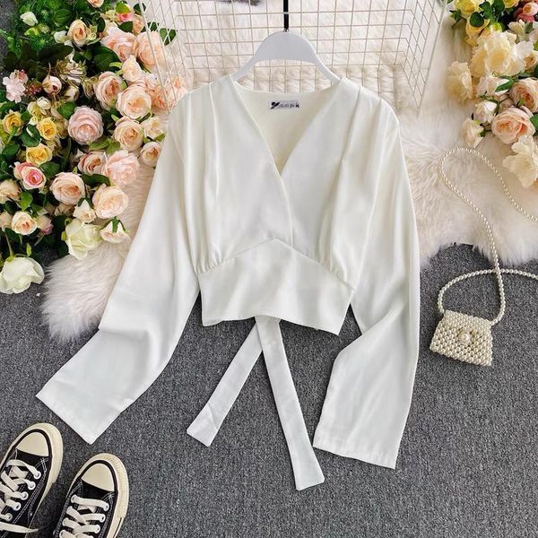 t-shirt women v-neck long sleeve solid high waist out korean style fashion leisure 2021 womens elegant vintage streetwear chic women's, White
t-shirt women v-neck long sleeve solid high waist out korean style fashion leisure 2021 womens elegant vintage streetwear chic women's, White