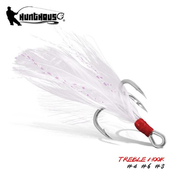 fishing hooks hunthouse treble hook 3x strong 4# 6# 8# 4pcs/lot with feathers high steel carbon for hard lure
fishing hooks hunthouse treble hook 3x strong 4# 6# 8# 4pcs/lot with feathers high steel carbon for hard lure
