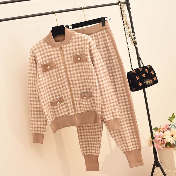autumn knitted tracksuit houndstooth 2 women's zipper cardigan coats + plaid pants two piece set knit sweatshirts suit w4gz, Blue
autumn knitted tracksuit houndstooth 2 women's zipper cardigan coats + plaid pants two piece set knit sweatshirts suit w4gz, Blue