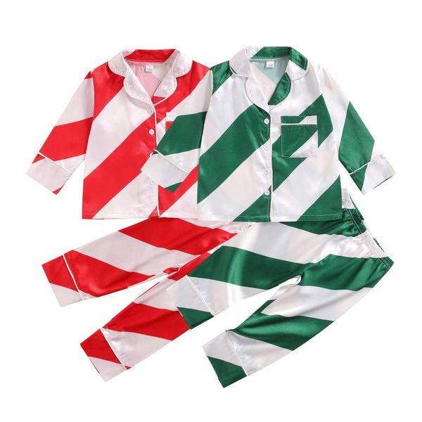 pajamas focusnorm 1-6y autumn christmas girls boys pajama sets 2pcs striped printing long sleeve single breasted shirts pants, Blue;red
pajamas focusnorm 1-6y autumn christmas girls boys pajama sets 2pcs striped printing long sleeve single breasted shirts pants, Blue;red