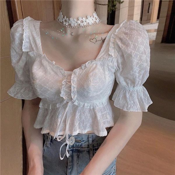 women's t-shirt 2021's short spring fashion lace hollow white shirt design sense niche top
women's t-shirt 2021's short spring fashion lace hollow white shirt design sense niche top