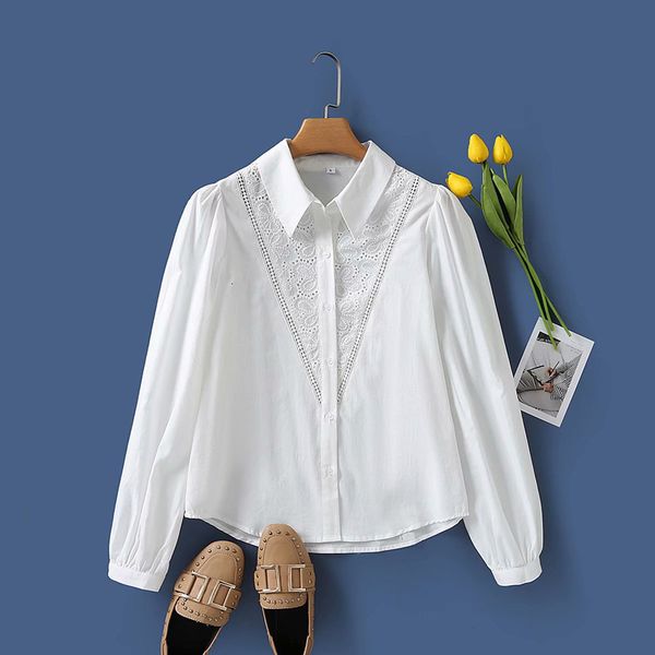 women's blouses & shirts winter cardigan fashion simple casual hollow embroidery lapel loose shirt size xs-l qp47, White
women's blouses & shirts winter cardigan fashion simple casual hollow embroidery lapel loose shirt size xs-l qp47, White