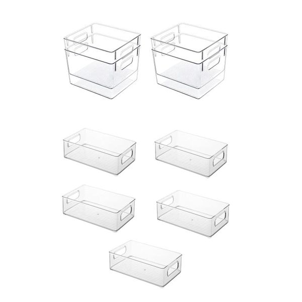 storage bottles & jars 4 pack clear plastic bins with handle & 5x refrigerator organizer cutout handles
storage bottles & jars 4 pack clear plastic bins with handle & 5x refrigerator organizer cutout handles