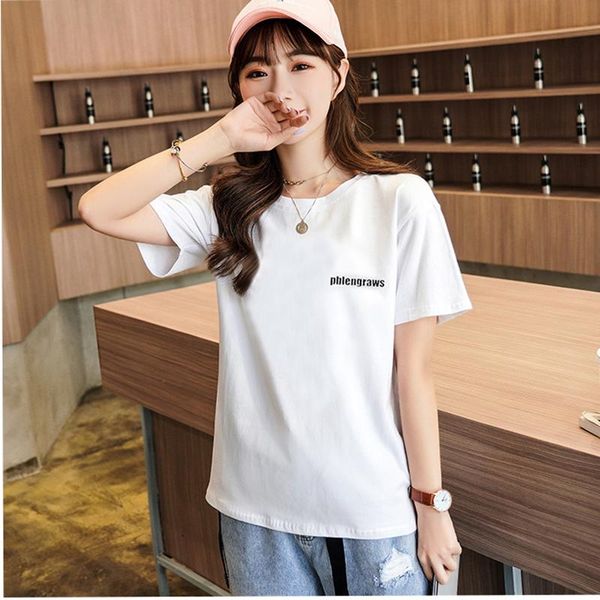 women's t-shirt women tshirts studen print letter cotton short sleeve korean tshirt casual tee t shirt summer 2021, White
women's t-shirt women tshirts studen print letter cotton short sleeve korean tshirt casual tee t shirt summer 2021, White