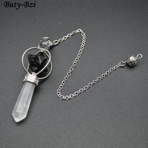 pendants natural crystal pillar pendant with gem stone star on chains pendulum, Black
pendants natural crystal pillar pendant with gem stone star on chains pendulum, Black