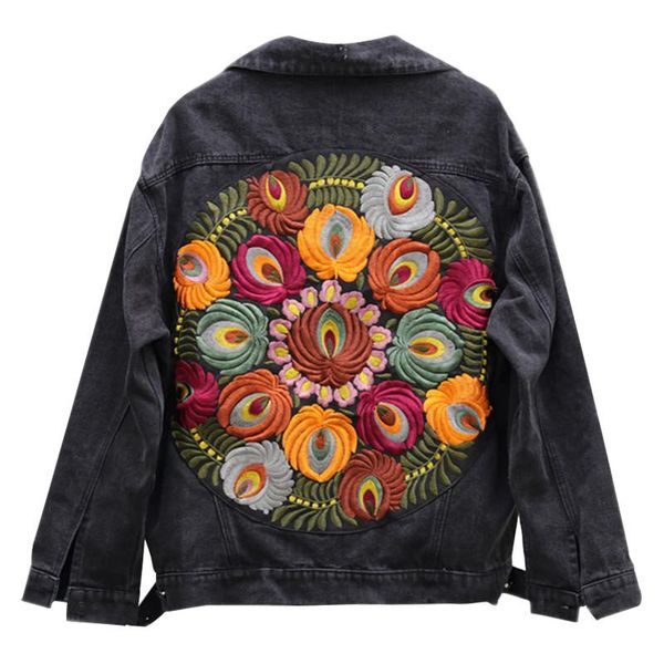women's jackets 2021 arriva spring coat girl multi floral embroidered denim jacket long sleeve casual chic women, Black;brown
women's jackets 2021 arriva spring coat girl multi floral embroidered denim jacket long sleeve casual chic women, Black;brown