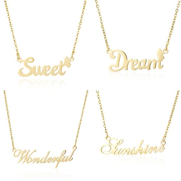 2021 fashion jewelry gold sweet dream letter necklace english alphabet pendants lovely gift for women girls pendant necklaces, Silver
2021 fashion jewelry gold sweet dream letter necklace english alphabet pendants lovely gift for women girls pendant necklaces, Silver