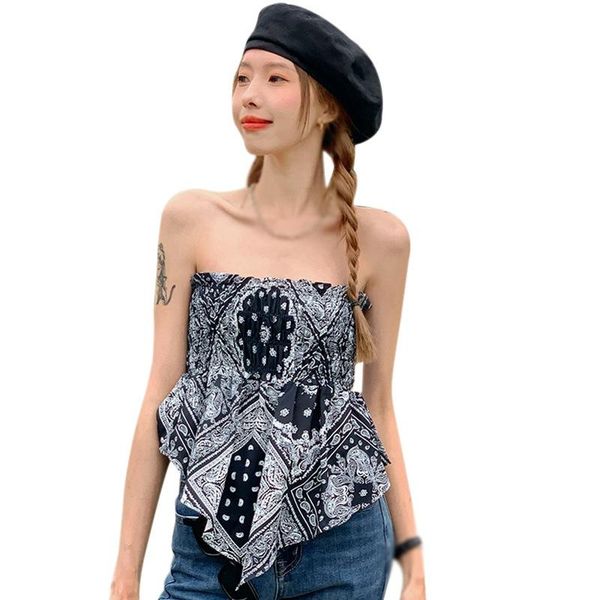 women's tanks & camis summer korean style fashion vest women outside wear wrapped chest design strapless tank top, White
women's tanks & camis summer korean style fashion vest women outside wear wrapped chest design strapless tank top, White
