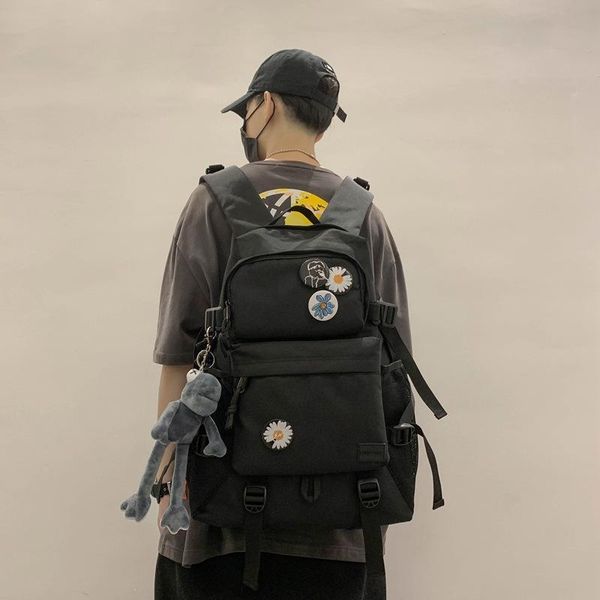 backpack schoolbag korean harajuku high school students large oxford cloth men's trend.
backpack schoolbag korean harajuku high school students large oxford cloth men's trend.