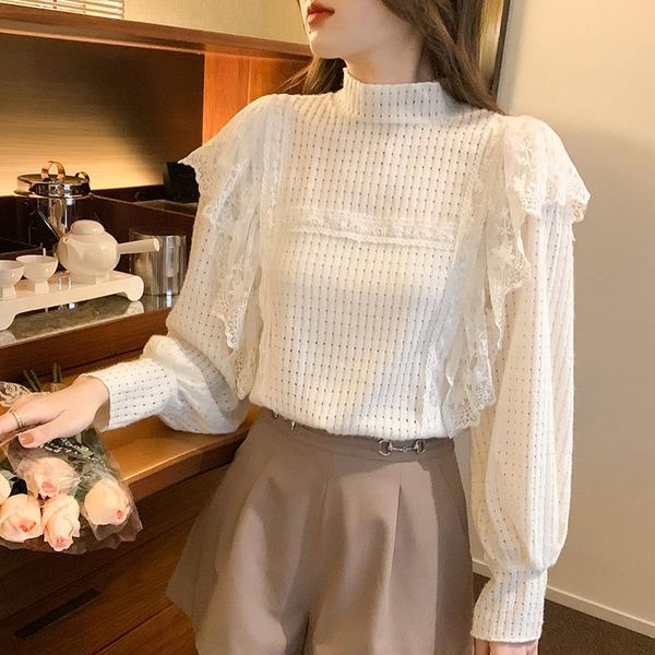 women's blouses & shirts 2021 fall korean style elegant long sleeve white lace shirt patchwork female fashion bottoming ladies
women's blouses & shirts 2021 fall korean style elegant long sleeve white lace shirt patchwork female fashion bottoming ladies