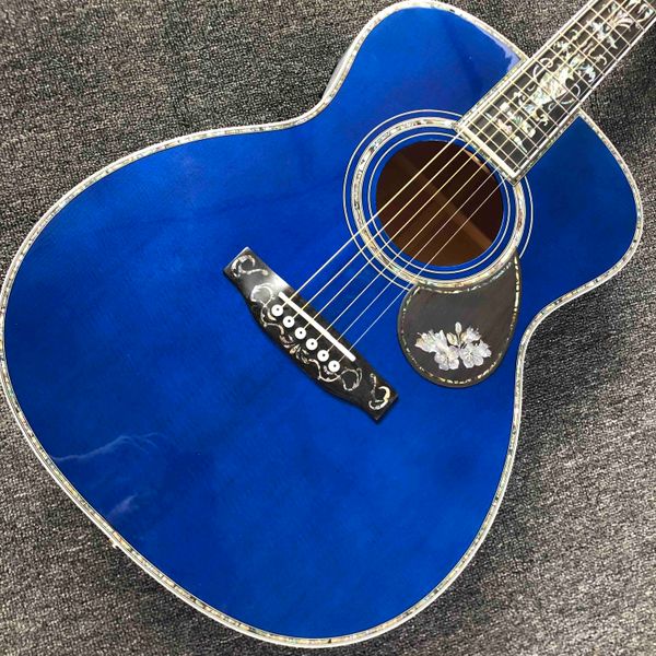 custom 6 strings 40 inch om acoustic guitar ebony fingerboard spruce top