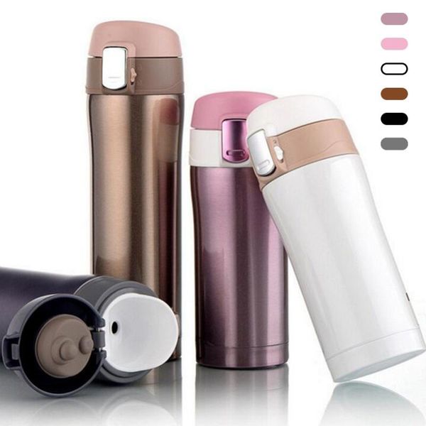 stainless steel vacuum flask simple couple travel mug office coffee tea water bottle pink girl cup bottles