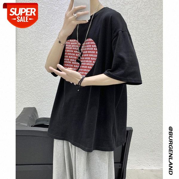 short-sleeved shirt male loose love printing five-point sleeve trend half-sleeved t-shirt baseball uniform #6u6y, White;black
short-sleeved shirt male loose love printing five-point sleeve trend half-sleeved t-shirt baseball uniform #6u6y, White;black