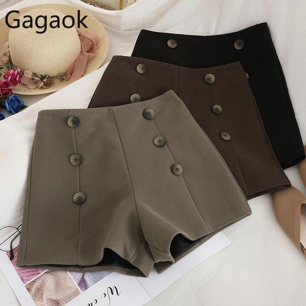 women's shorts gagaok women vintage short spring autumn arrival solid button high slim wild female fashion korean simple, White;black
women's shorts gagaok women vintage short spring autumn arrival solid button high slim wild female fashion korean simple, White;black