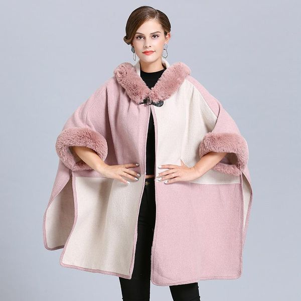 scarves 2021 wine red with khaki poncho long faux fur neck coat women loose cardigan winter warm thick outwear batwing sleeves big cloak, Blue;gray
scarves 2021 wine red with khaki poncho long faux fur neck coat women loose cardigan winter warm thick outwear batwing sleeves big cloak, Blue;gray