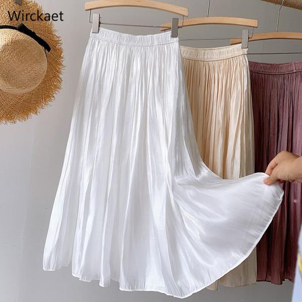 skirts pleated stain skirt women midi a line chiffon women's high waist for purple silk jupe longue femme, Black
skirts pleated stain skirt women midi a line chiffon women's high waist for purple silk jupe longue femme, Black