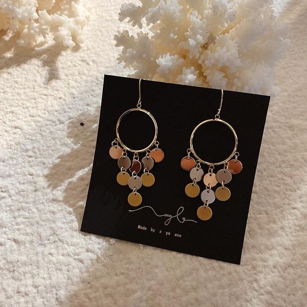 stud south korea east gate earrings female temperament versatile fashion metal piece tassel pendant, Golden;silver
stud south korea east gate earrings female temperament versatile fashion metal piece tassel pendant, Golden;silver