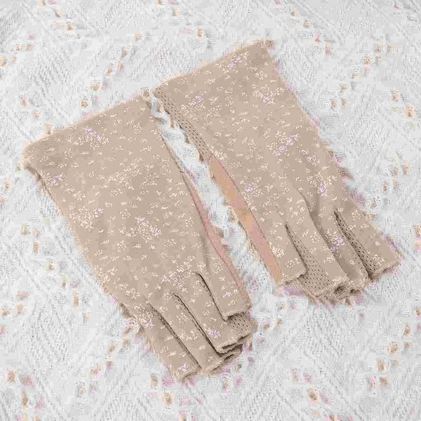 cycling gloves 1 pair of outdoor sunblock half finger floral printing mitten uv protection for climbing riding (khaki), Black
cycling gloves 1 pair of outdoor sunblock half finger floral printing mitten uv protection for climbing riding (khaki), Black