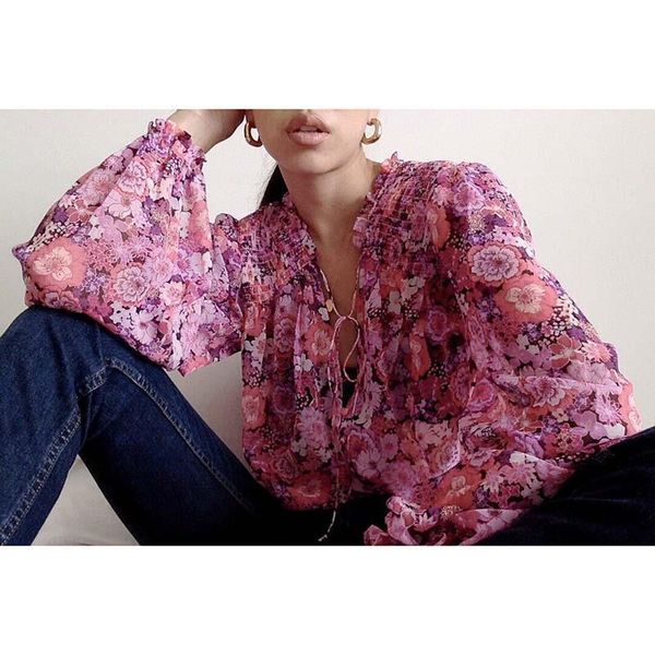 pink floral vintage long sleeve womens shirts and plus size clothing party elegant casual european simple bohemian boho ladies, White
pink floral vintage long sleeve womens shirts and plus size clothing party elegant casual european simple bohemian boho ladies, White