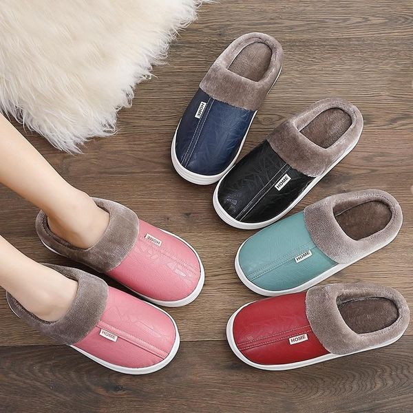 slippers women fur winter warm shoes pu leather waterproof slip on men woman couples home indoor bedroom ladies, Black
slippers women fur winter warm shoes pu leather waterproof slip on men woman couples home indoor bedroom ladies, Black