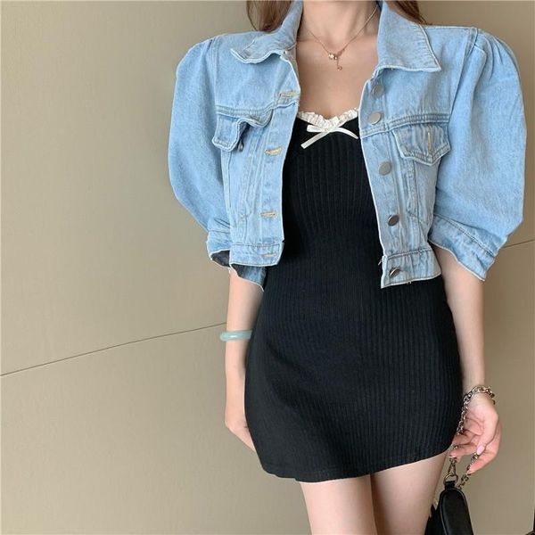 women's jackets vintage women puff sleeve denim coats korean fashion turn-down collar female 2021 chic streetwear jean jacket, Black;brown
women's jackets vintage women puff sleeve denim coats korean fashion turn-down collar female 2021 chic streetwear jean jacket, Black;brown