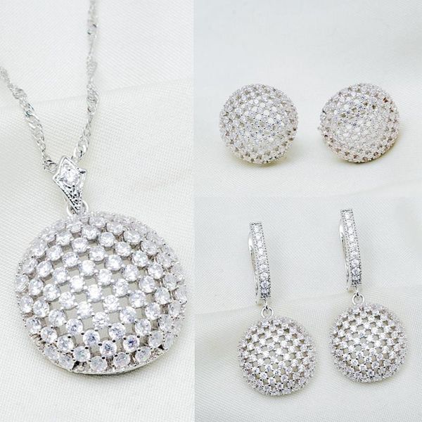 earrings & necklace jewelry sets 1pc sale earring necklaces bride wedding crystal cz for women birthday gifts, Silver
earrings & necklace jewelry sets 1pc sale earring necklaces bride wedding crystal cz for women birthday gifts, Silver