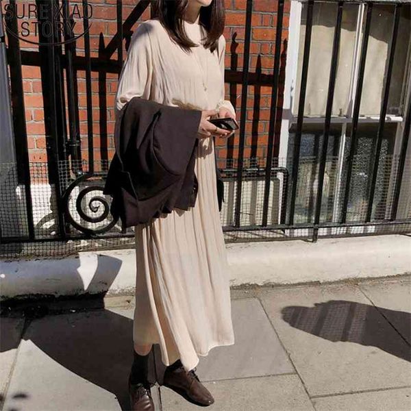french vintage beige dress women elegant chiffon fall fashion long sleeve pleated es vestido feminino 12294 210506, Black;gray
french vintage beige dress women elegant chiffon fall fashion long sleeve pleated es vestido feminino 12294 210506, Black;gray