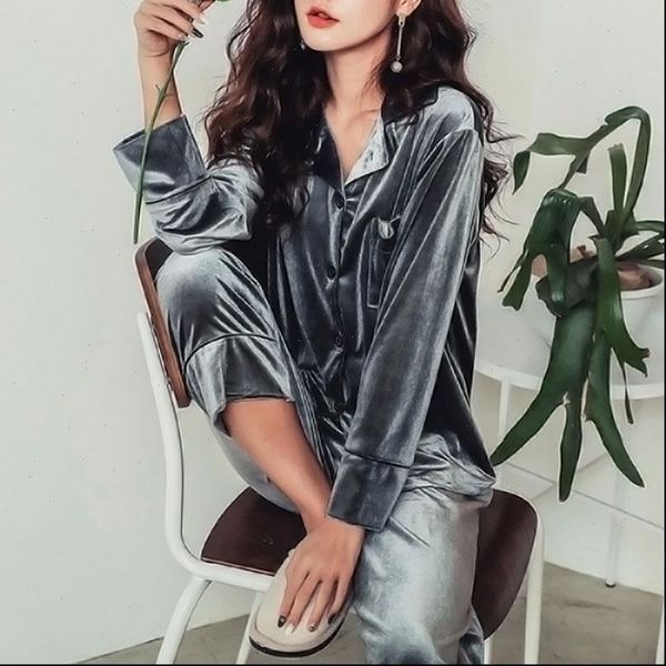 2pcs autumn winter pajamas womens sleepwears sets satin velvet warm homewear pijama pyjamas suit, Black;red
2pcs autumn winter pajamas womens sleepwears sets satin velvet warm homewear pijama pyjamas suit, Black;red