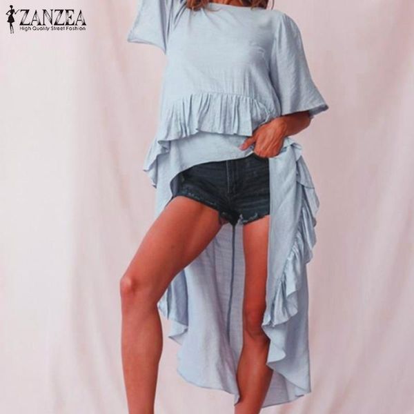 women's blouses & shirts zanzea elegant irregular ruffle blouse short sleeve female solid plus size tunic chemise 5xl, White
women's blouses & shirts zanzea elegant irregular ruffle blouse short sleeve female solid plus size tunic chemise 5xl, White