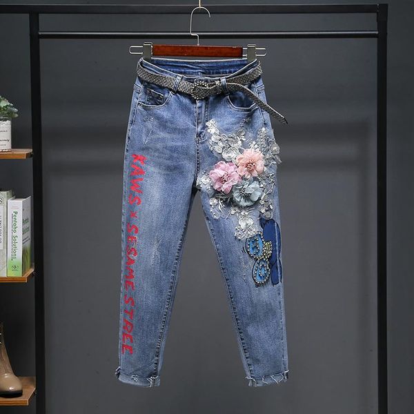 women's jeans women high waist loose harem pants korean style printed embroidery office lady elegant woman denim trousers 2021 fashion, Blue
women's jeans women high waist loose harem pants korean style printed embroidery office lady elegant woman denim trousers 2021 fashion, Blue