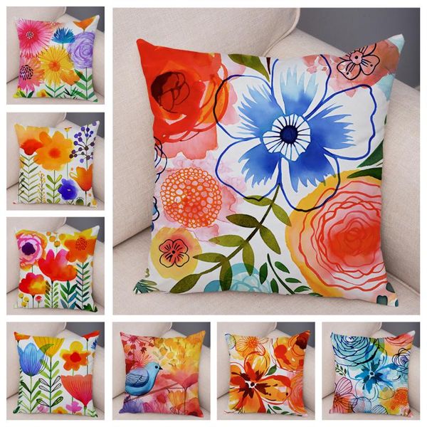 cushion/decorative pillow watercolor floal cushion cover decor flower bird colorful plant case for sofa home car soft plush pillowcase 45x45
cushion/decorative pillow watercolor floal cushion cover decor flower bird colorful plant case for sofa home car soft plush pillowcase 45x45
