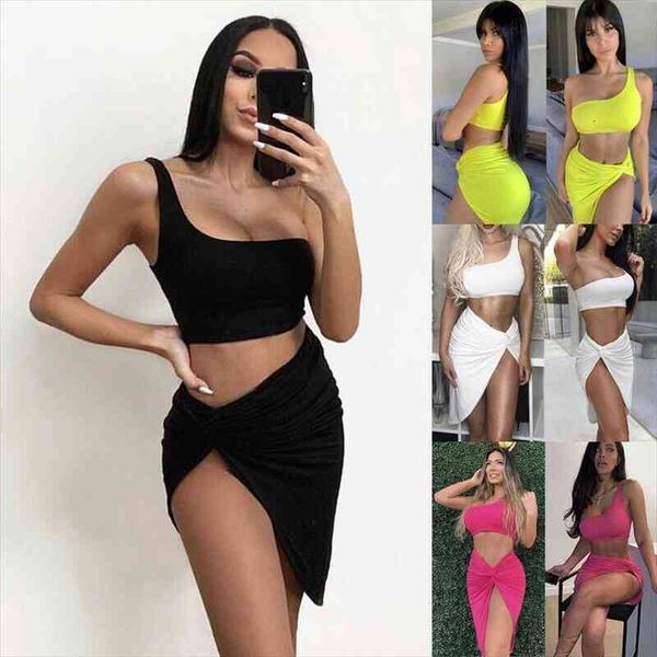 summer beach women evening party dress sets one shoulder crop with high waist skirts crop two piece, White
summer beach women evening party dress sets one shoulder crop with high waist skirts crop two piece, White