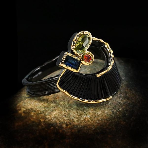 cluster rings exaggerated personality jewelry retro punk style 925 sterling silver for women irregular gemstone black gold wedding ring, Golden;silver
cluster rings exaggerated personality jewelry retro punk style 925 sterling silver for women irregular gemstone black gold wedding ring, Golden;silver