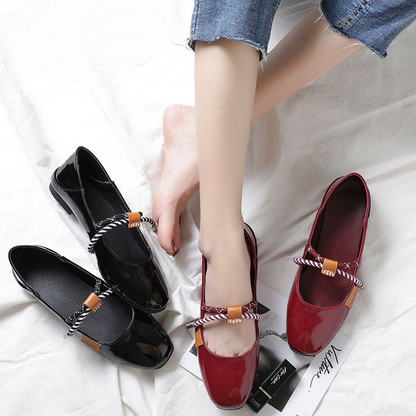 little new mary jane women's flat bottom soft sister small leather versatile single good summer shoes, Black
little new mary jane women's flat bottom soft sister small leather versatile single good summer shoes, Black