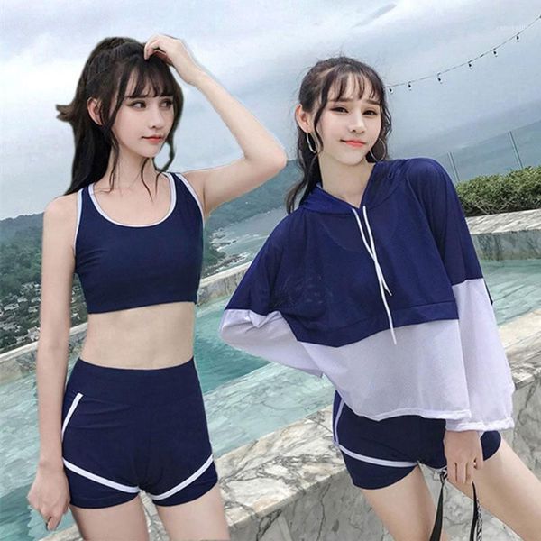 women's three-piece sports long sleeve boxer conservative split swimsuit 2021 summer student holiday beach bikini set1
women's three-piece sports long sleeve boxer conservative split swimsuit 2021 summer student holiday beach bikini set1