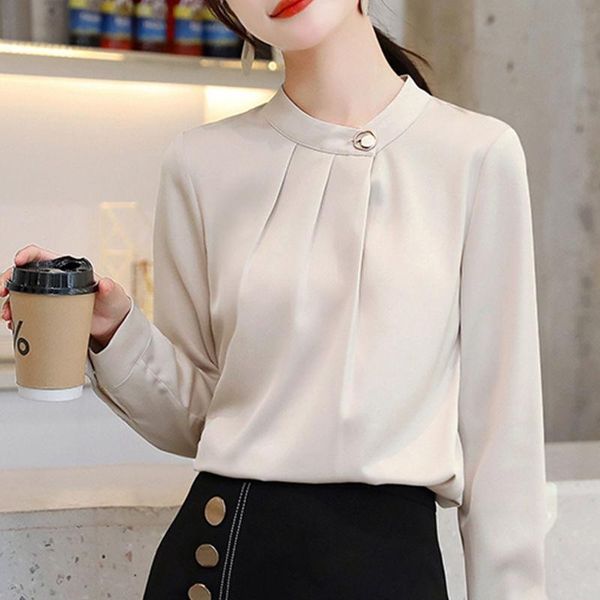 women's blouses & shirts spring summer fashion chiffon women long sleeve stand-up collar elegant temperament casual blusas mm0543, White
women's blouses & shirts spring summer fashion chiffon women long sleeve stand-up collar elegant temperament casual blusas mm0543, White