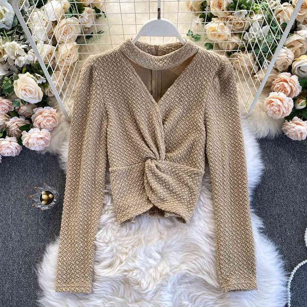 sweaters autumn hollow out halter blouse women casual beige/white/black criss cross shirts female elegant short new fashion
sweaters autumn hollow out halter blouse women casual beige/white/black criss cross shirts female elegant short new fashion