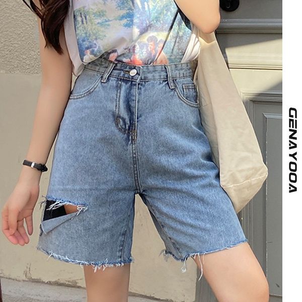genayooa plus size short jeans high waist denim ripped hole jean women summer oversize blue shorts korean 210417, White;black
genayooa plus size short jeans high waist denim ripped hole jean women summer oversize blue shorts korean 210417, White;black