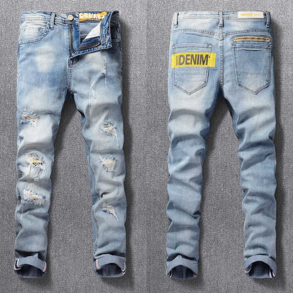 men's jeans korean style fashion retro light blue printed designer ripped destroyed patchwork hip hop denim pencil pants wk6j
men's jeans korean style fashion retro light blue printed designer ripped destroyed patchwork hip hop denim pencil pants wk6j