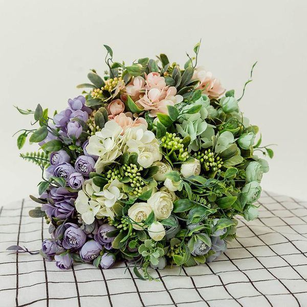 rose pink silk bouquet artificial flowers hydrangea hybrid fake flower for bride wedding home decoration decorative & wreaths
rose pink silk bouquet artificial flowers hydrangea hybrid fake flower for bride wedding home decoration decorative & wreaths