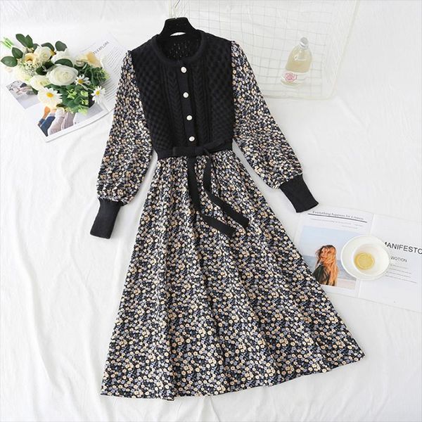 casual dresses women autumn elegant patchwork knitted dress vintage lantern sleeve femme designer o-neck corduroy, Black;gray
casual dresses women autumn elegant patchwork knitted dress vintage lantern sleeve femme designer o-neck corduroy, Black;gray