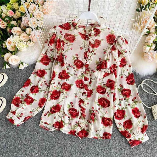 autumn stand-up collar floral chiffon shirt women's ruffled loose and thin puff sleeve bottoming uk780 210506, White
autumn stand-up collar floral chiffon shirt women's ruffled loose and thin puff sleeve bottoming uk780 210506, White