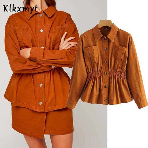 klkxmyt za women fashion with pocket lapel elastic waist jacket coat vintage long sleeves female outerwear chic 210527, Black;brown
klkxmyt za women fashion with pocket lapel elastic waist jacket coat vintage long sleeves female outerwear chic 210527, Black;brown
