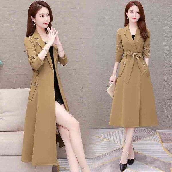 fashion goddess windbreaker medium and long style new korean lace up waist over knee women's jacket in autumn 2021, Tan;black
fashion goddess windbreaker medium and long style new korean lace up waist over knee women's jacket in autumn 2021, Tan;black