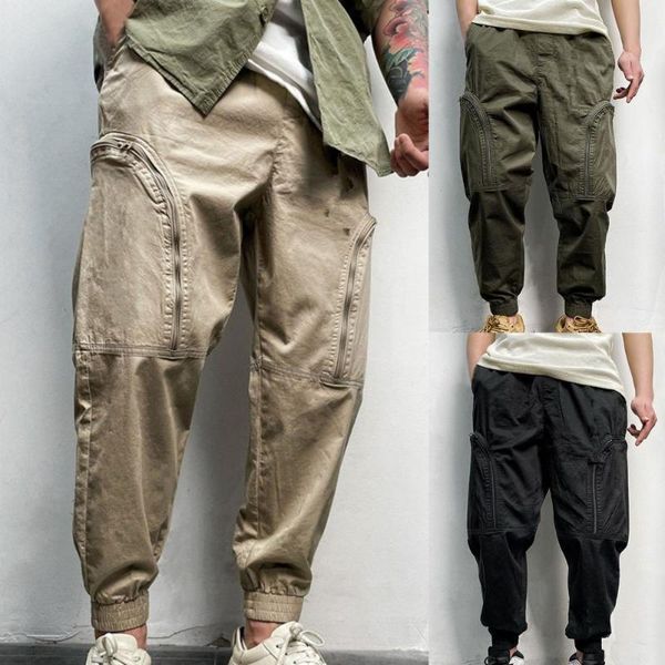 men's pants 2021 style sports solid color hip-hop loose casual elastic waist ankle banded trendy cargo for sportwear, Black
men's pants 2021 style sports solid color hip-hop loose casual elastic waist ankle banded trendy cargo for sportwear, Black