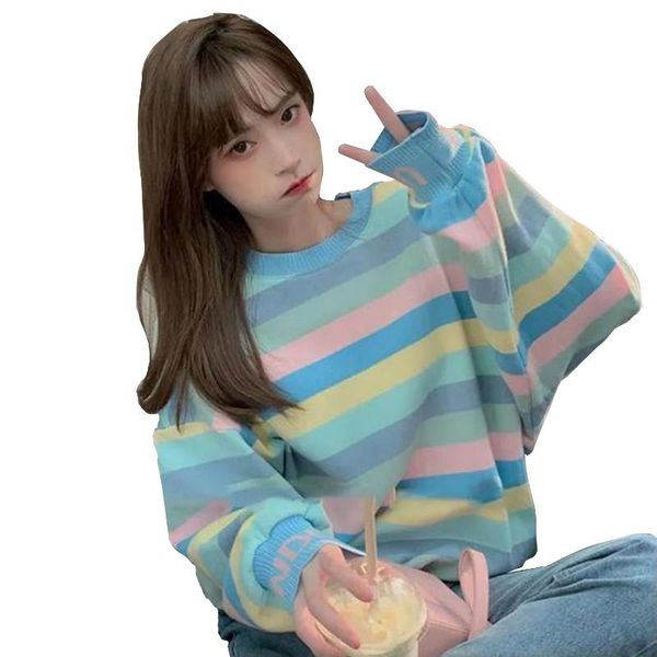 women's hoodies & sweatshirts harajuku rainbow striped oversized hoodie sweatshirt schoolgirl japan lolita style long sleeve winter clo, Black
women's hoodies & sweatshirts harajuku rainbow striped oversized hoodie sweatshirt schoolgirl japan lolita style long sleeve winter clo, Black