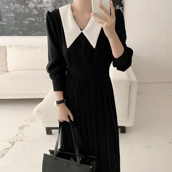 wavsiyier patchwork pleated dress women woman elegant loose vintage long sleeve spring a-line dresses party 2021 korean style wi casual, Black;gray
wavsiyier patchwork pleated dress women woman elegant loose vintage long sleeve spring a-line dresses party 2021 korean style wi casual, Black;gray