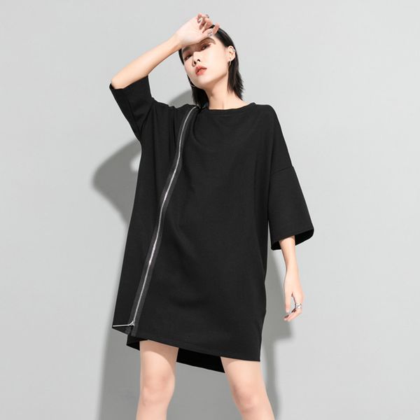 dark spring summer female skirt european and american new style loose aunt zipper mid-length decorative pocket dress, Black;gray
dark spring summer female skirt european and american new style loose aunt zipper mid-length decorative pocket dress, Black;gray